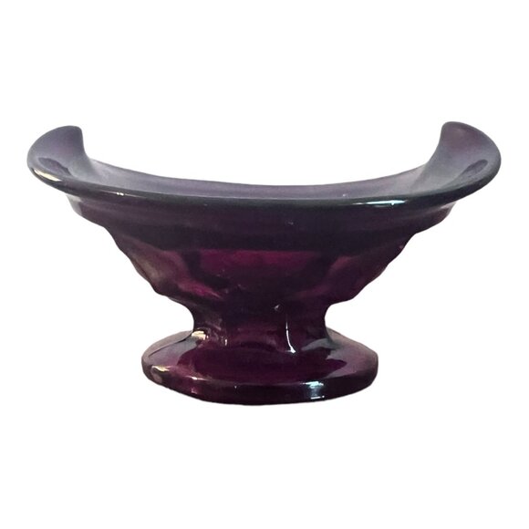 Ruby Red Bowl Trinket Candy Dish Pedestal Wavy Rim 5"X4"X2.5" Tall - Picture 9 of 11